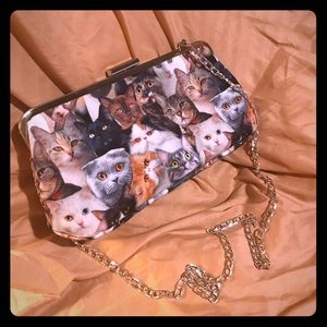 Adorable CAT Face Bag/Purse w/ Chain Link Strap